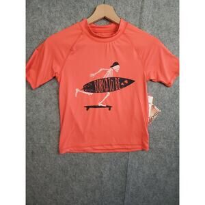 NWT Boys Size 8 Big Chill Orange Rash Guard UPF Protective Shirt